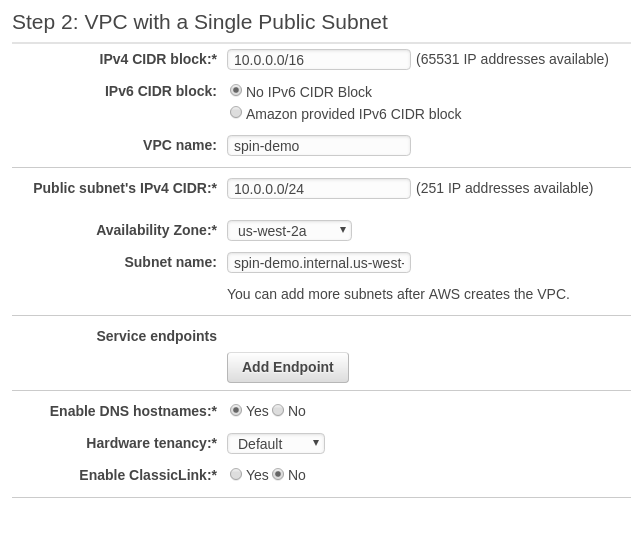 Create VPC